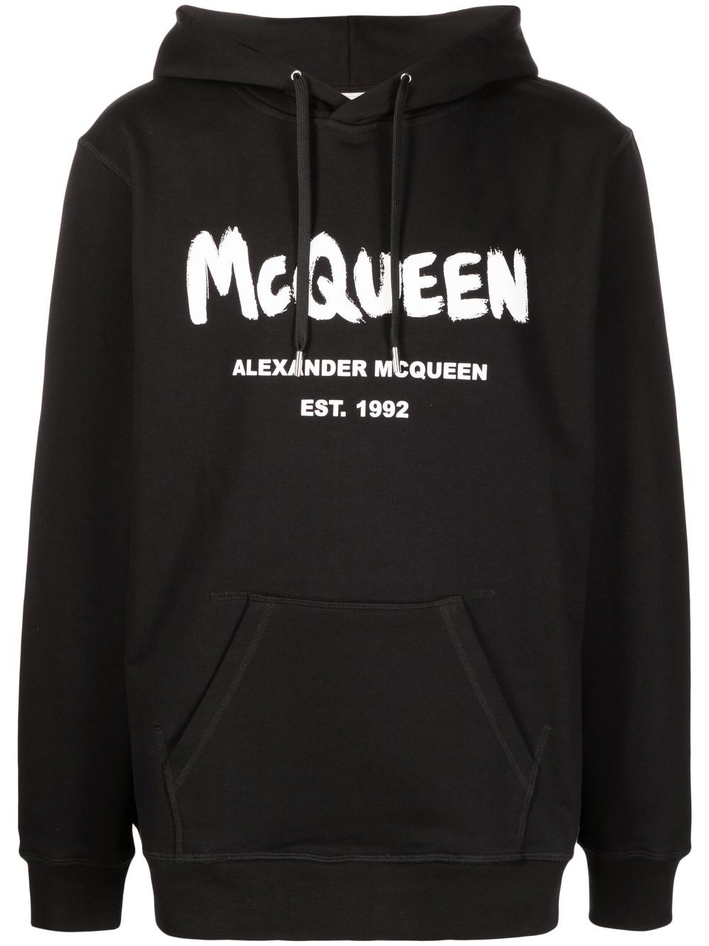 Alexander McQueen McQueen Graffiti logo连帽衫 - 黑色