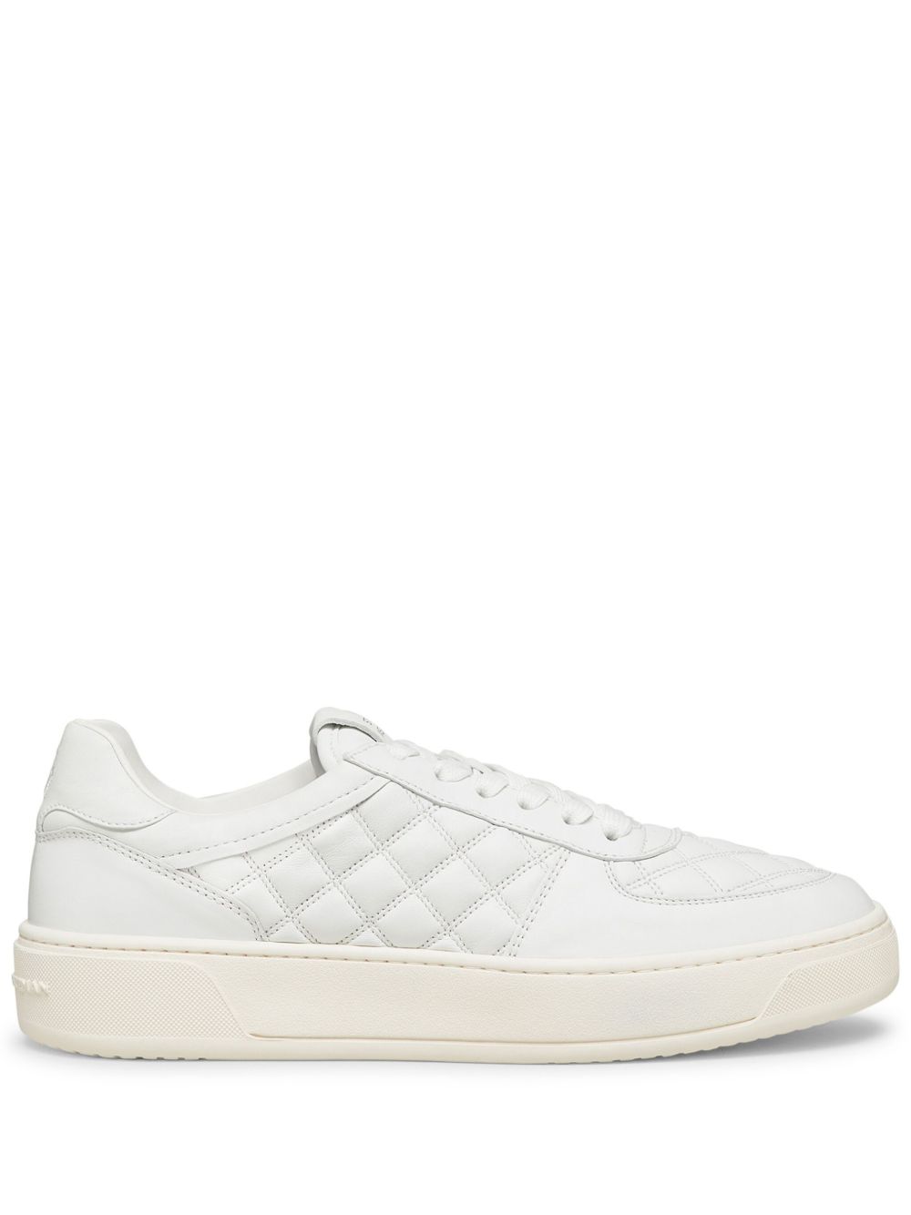 Stuart Weitzman Courtside Sleek 皮质运动鞋 - 白色