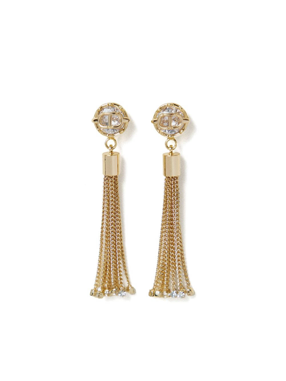 TWINSET Tassel Oval T 耳环 - 金色