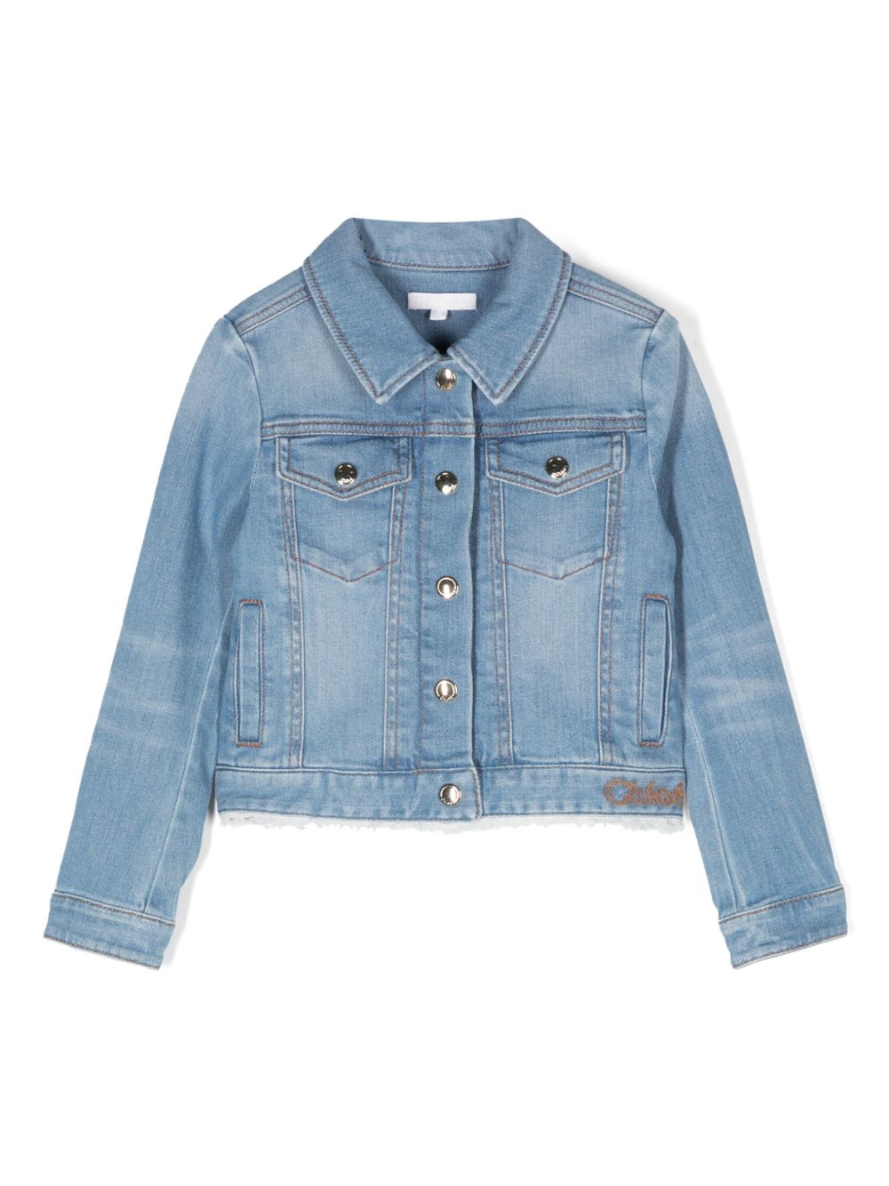 Chloé Kids 棉牛仔夹克 - 蓝色
