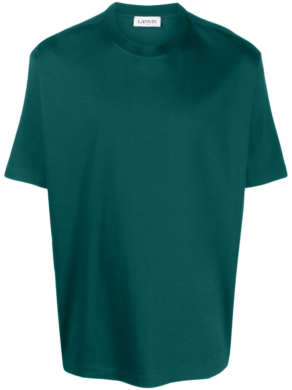 Lanvin logo刺绣棉T恤 - 绿色
