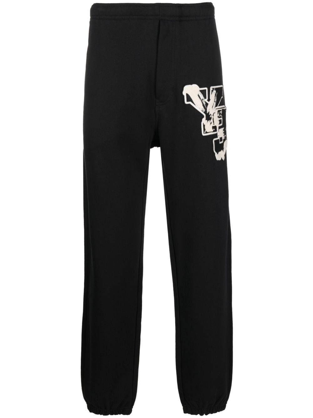 Y-3 logo印花运动裤 - 黑色