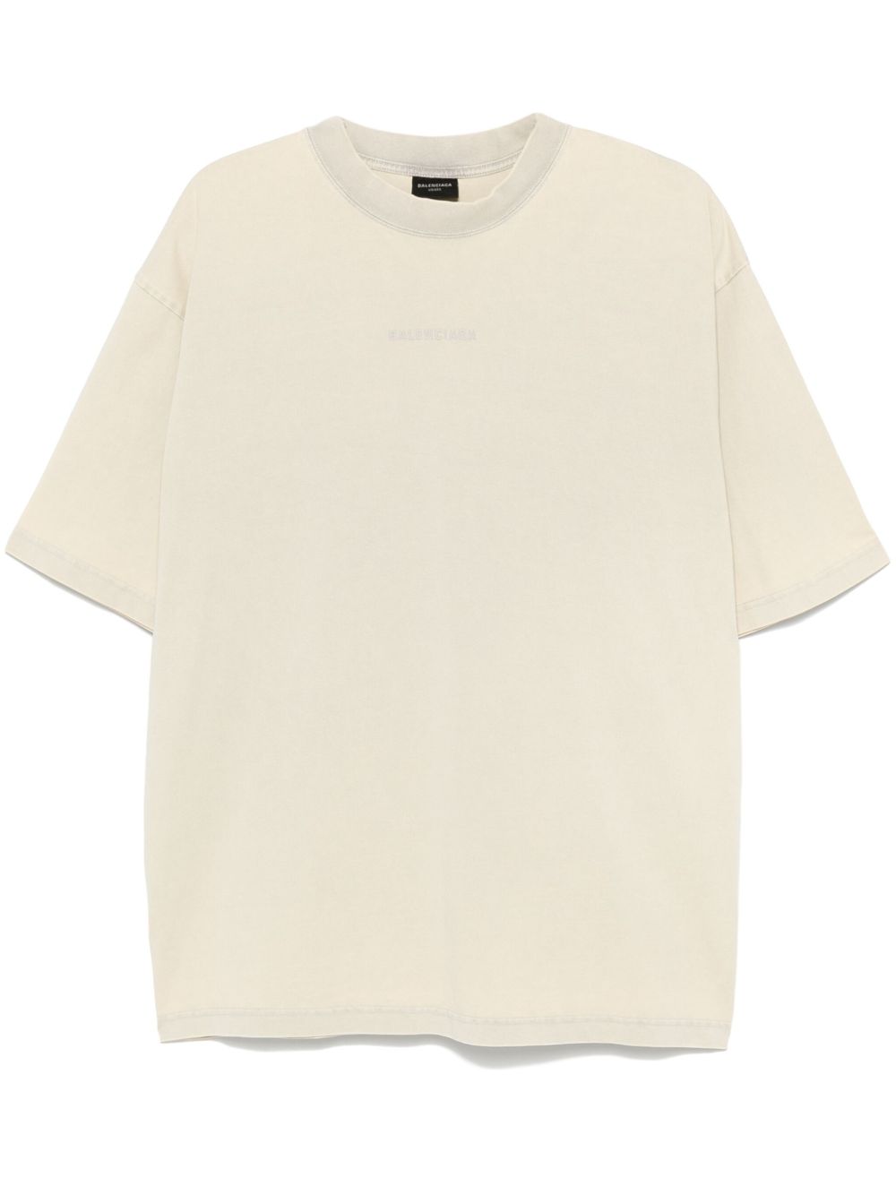 Balenciaga logo刺绣T恤 - 中性色