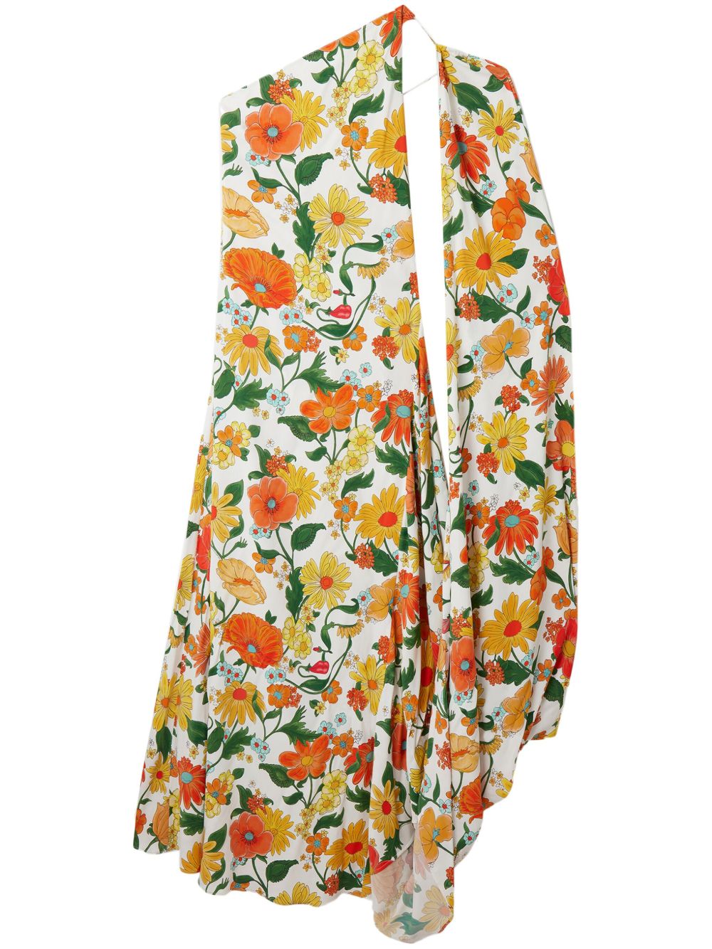 Stella McCartney Lady Garden 印花不对称礼服 - 中性色