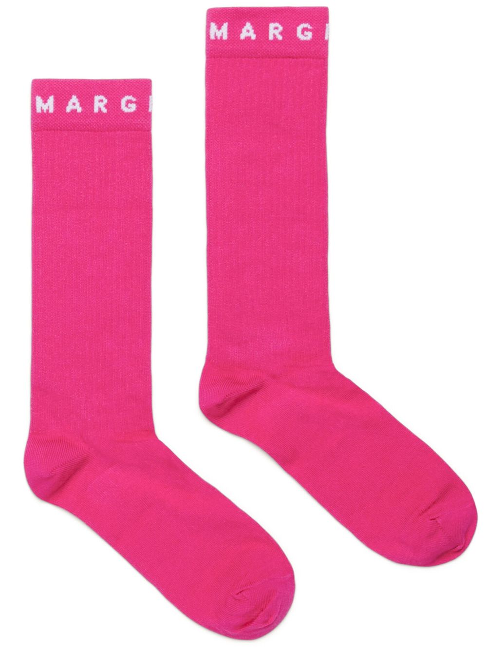 MM6 Maison Margiela Kids logo嵌花罗纹针织袜 - 粉色