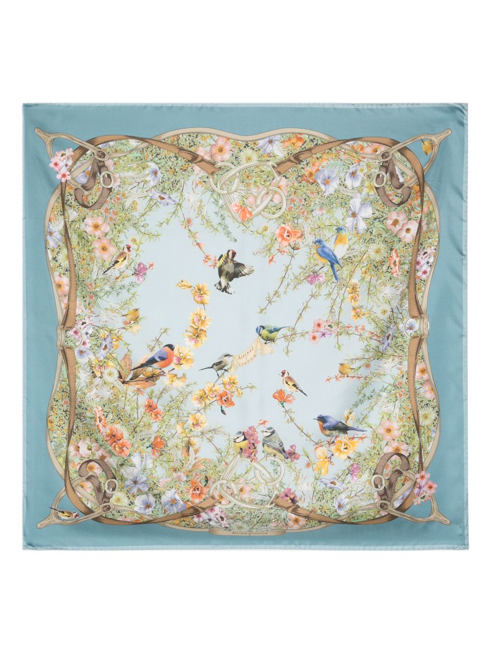 Aspinal Of London Edwardian Garden 真丝围巾 - 蓝色