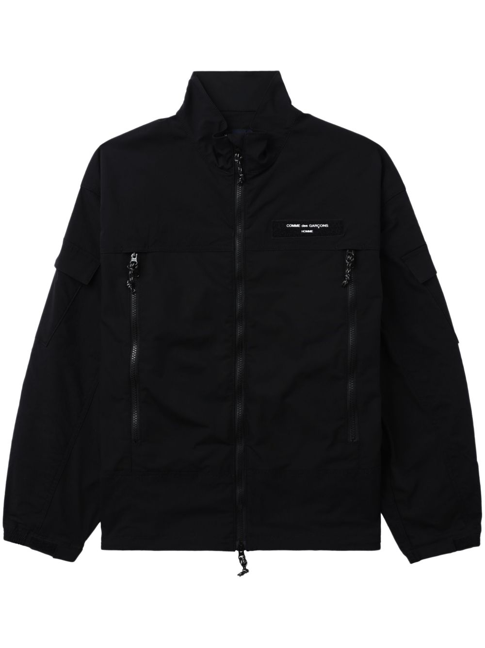Comme des Garçons Homme logo印花拉链细节夹克 - 黑色