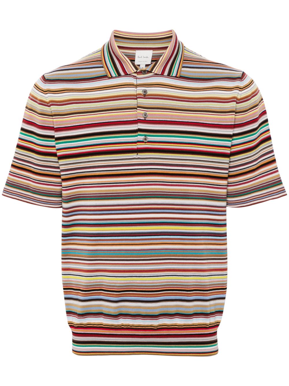 Paul Smith 彩虹条纹图案polo衫 - 绿色