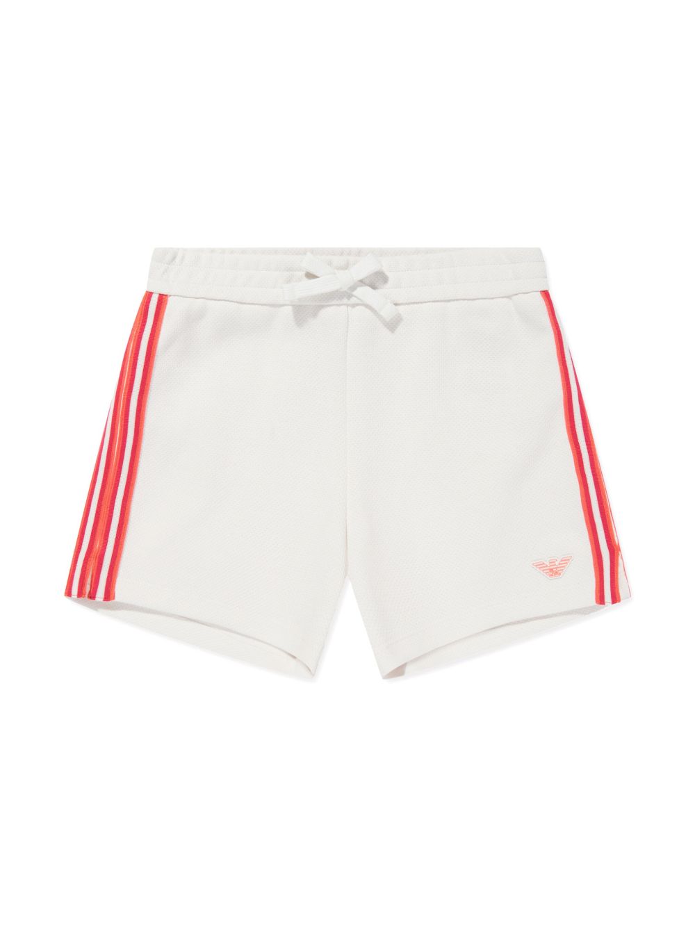 Emporio Armani Kids logo刺绣棉短裤 - 白色