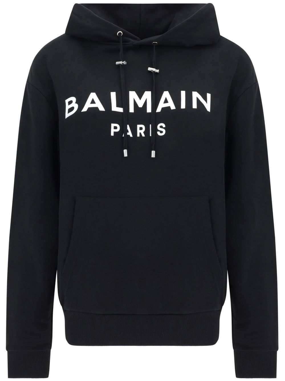 Balmain logo印花连帽衫 - 黑色