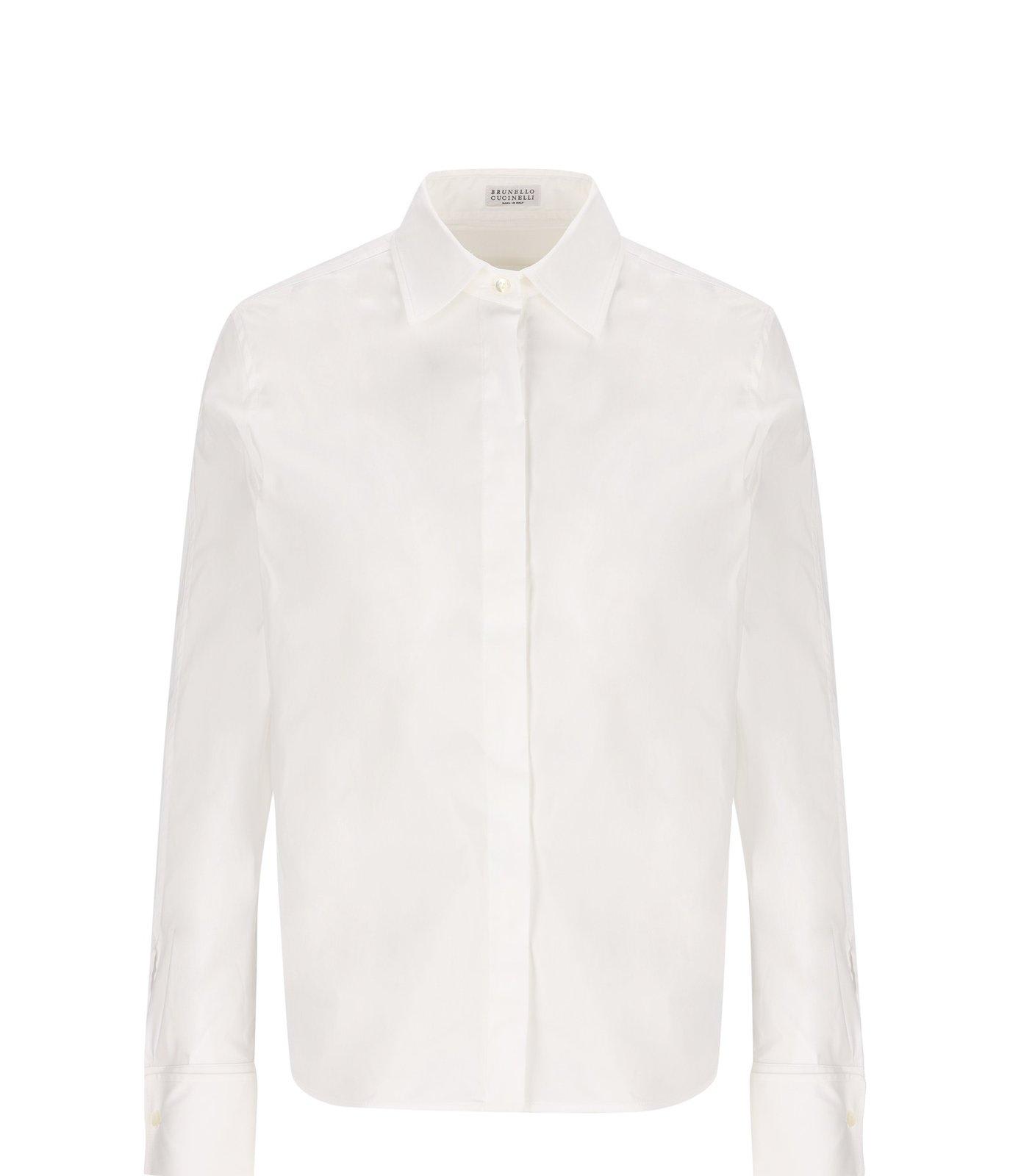 Brunello Cucinelli 装饰弹力府绸衬衫