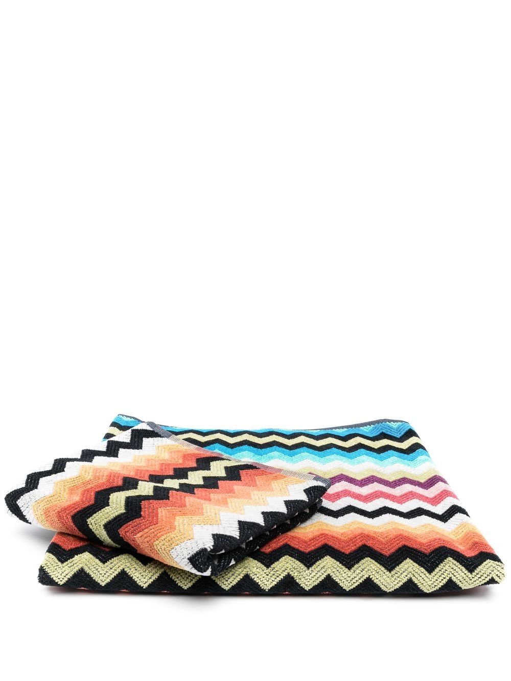 Missoni Home Z字形图案毛巾（两件装） - 黑色