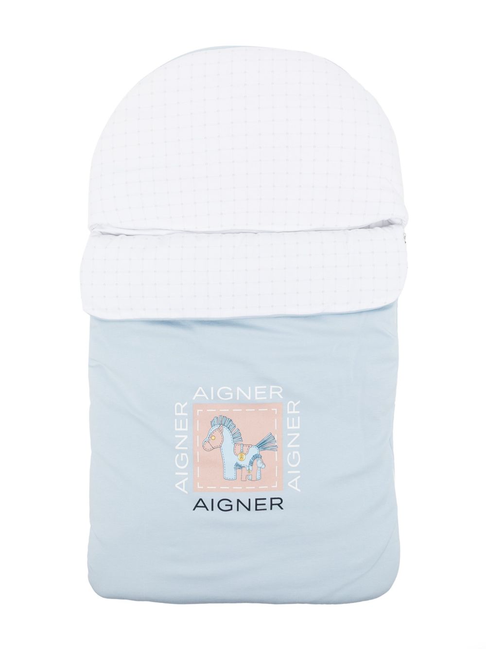Aigner Kids logo印花比马棉睡袋 - 蓝色