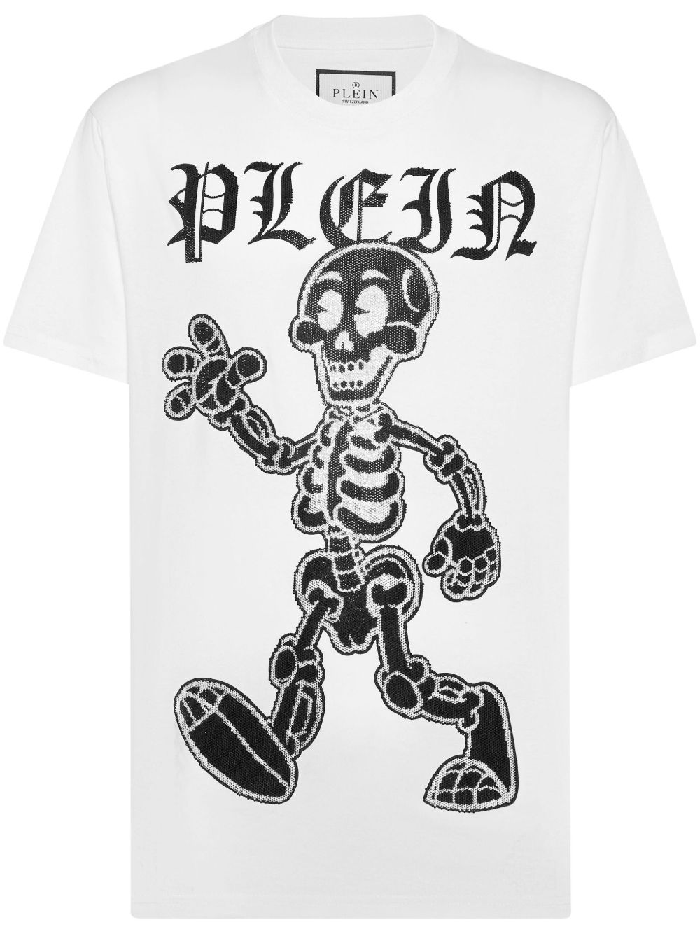 Philipp Plein 水钻骷髅棉T恤 - 白色