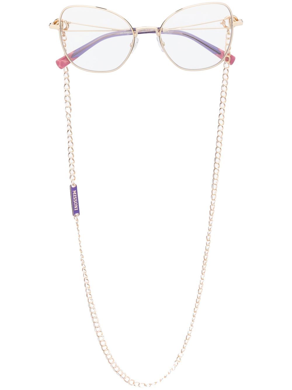 MISSONI EYEWEAR 两用猫眼框眼镜与太阳眼镜 - 金色