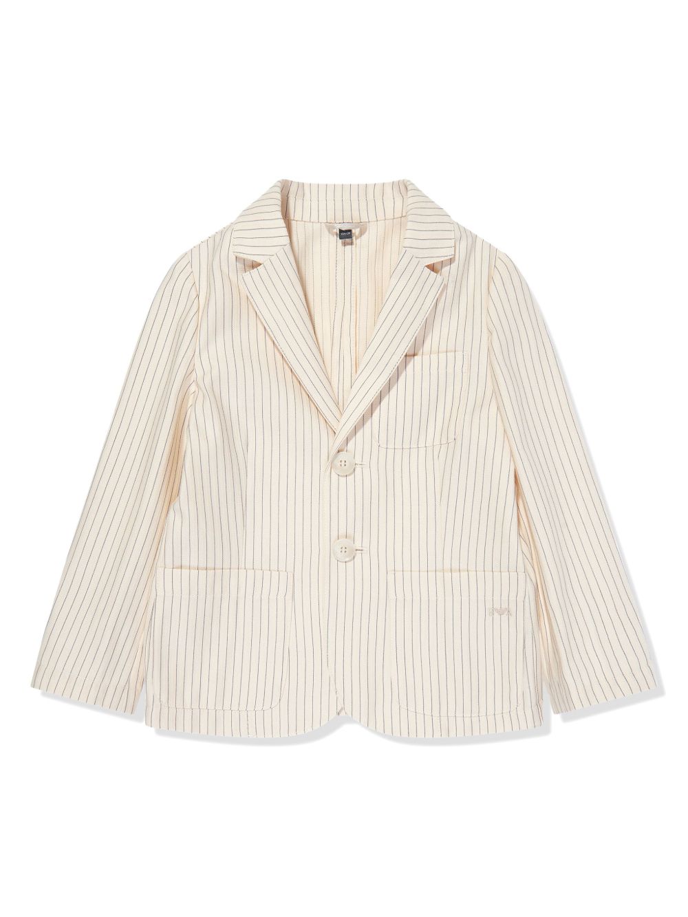 Emporio Armani Kids 条纹单排扣西装夹克 - 中性色