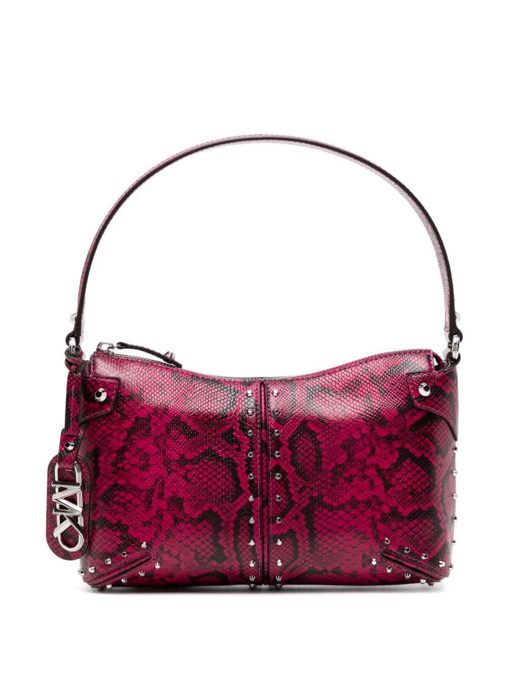 Michael Kors Astor 仿蛇纹效果皮质单肩包 - 粉色