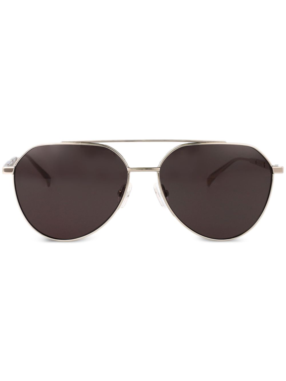Alexander McQueen Eyewear 飞行员镜框太阳眼镜 - 银色