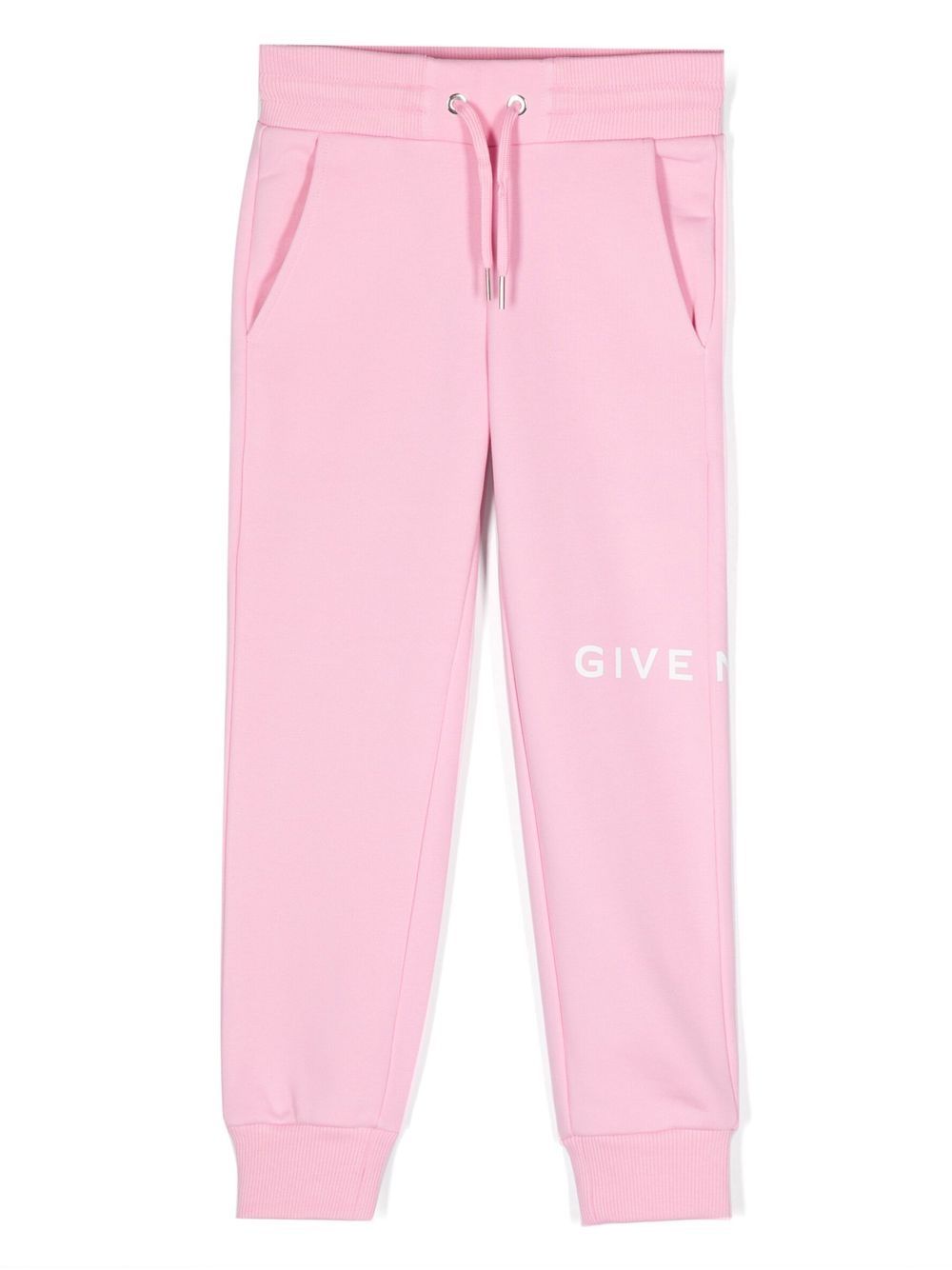 Givenchy Kids logo印花抽绳运动裤 - 粉色