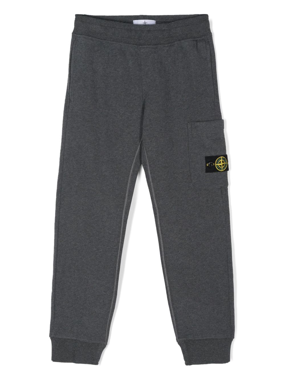 Stone Island Junior 罗盘徽章棉运动裤 - 灰色