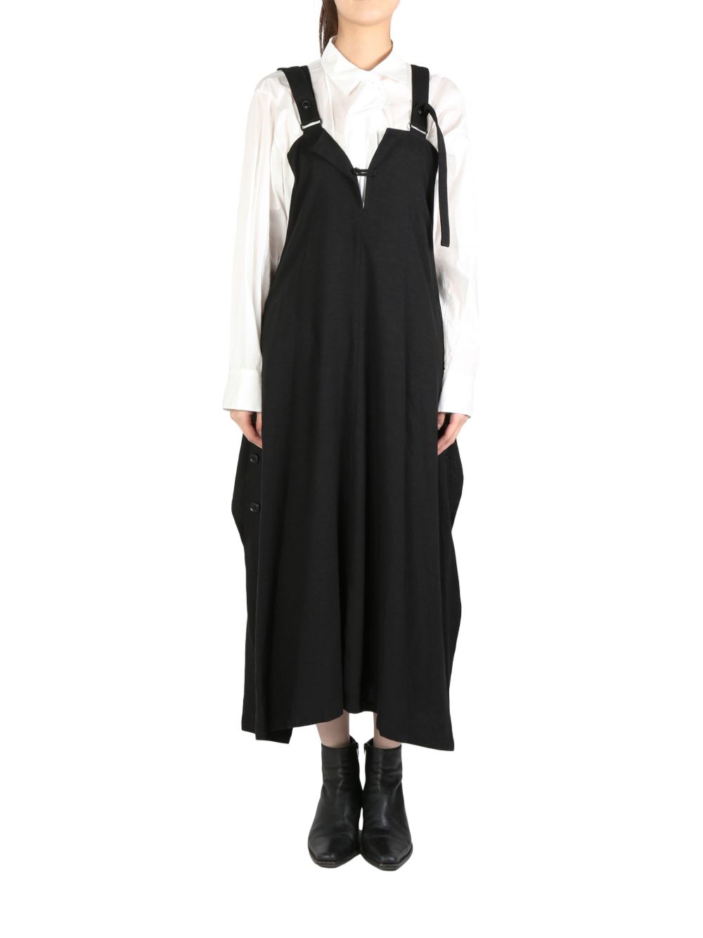 Y's buttoned midi dress - 黑色