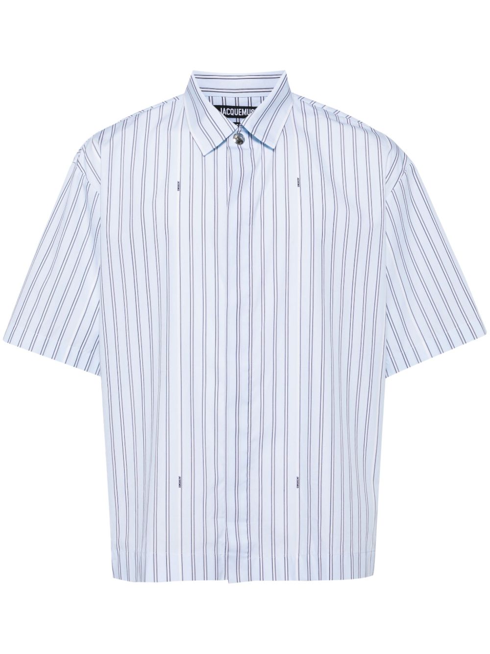 Jacquemus La Chemise Courte Bari 条纹衬衫 - 白色