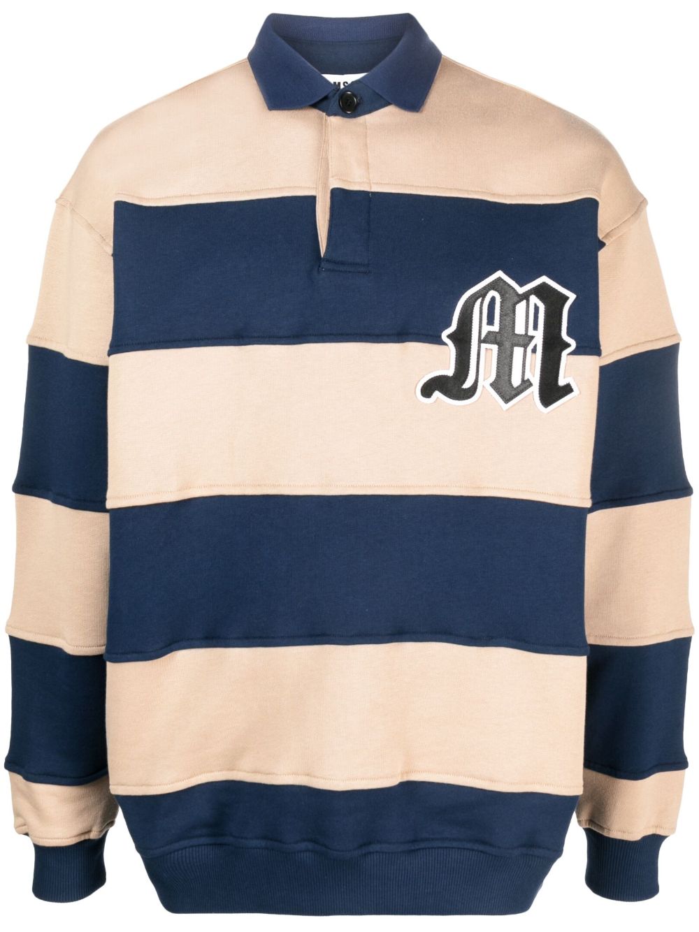 MSGM 标贴条纹polo卫衣 - 中性色