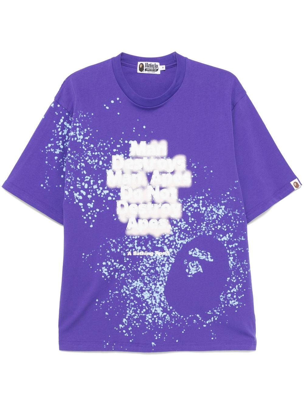 A BATHING APE® 喷雾印花标语T恤 - 紫色