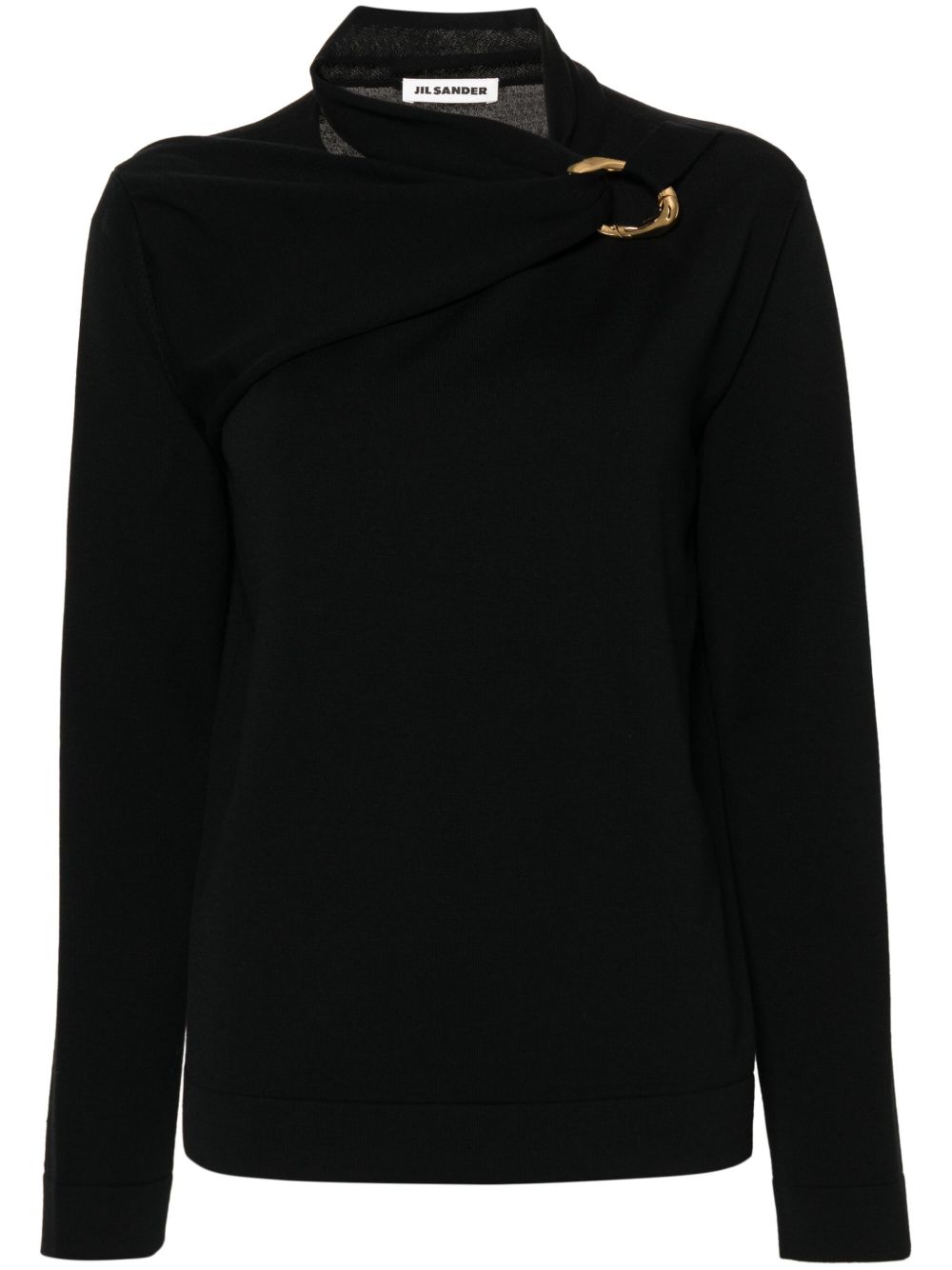 Jil Sander 围巾细节针织上衣 - 黑色