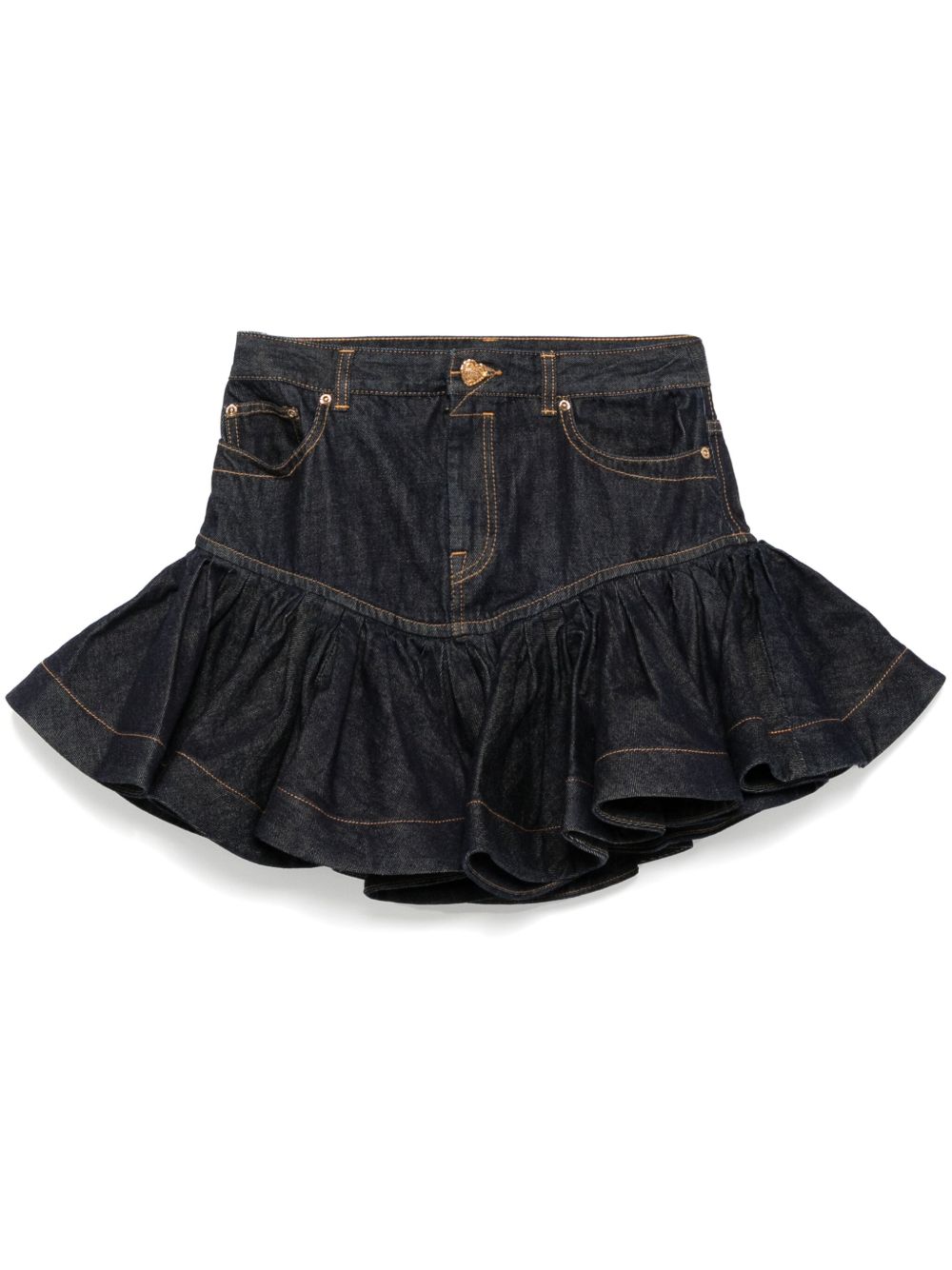 ZIMMERMANN Crush 牛仔荷叶边迷你半身裙 - 蓝色