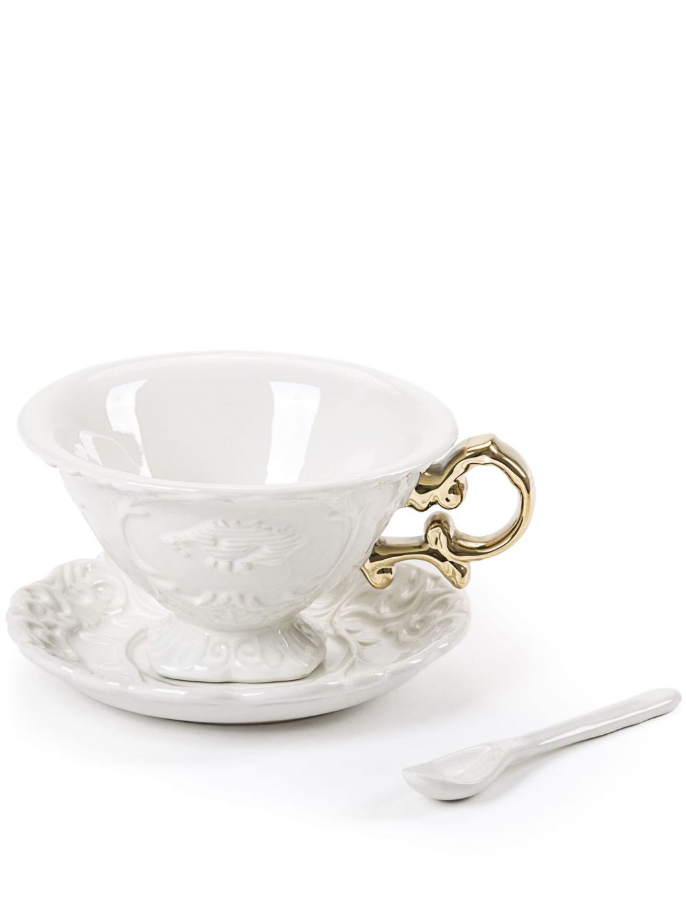 Seletti Wares 压纹巴洛克茶杯 （两件装） - 白色