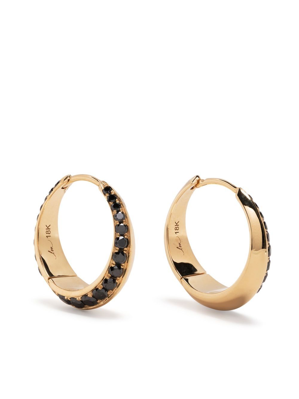 Lizzie Mandler Fine Jewelry Othello Crescent 大号圆形耳环 - 黑色