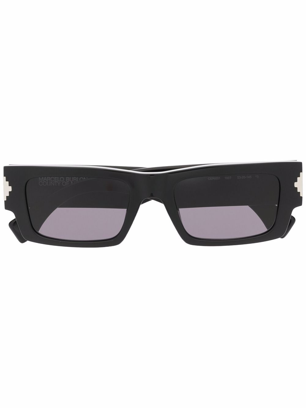 Marcelo Burlon County of Milan Eyewear Alerce 长方形框太阳眼镜 - 黑色