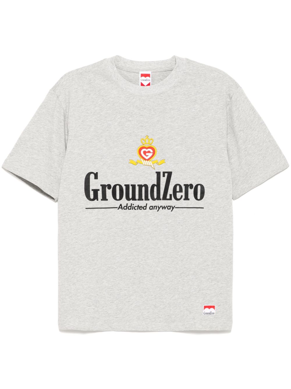 Ground Zero logo印花T恤 - 灰色
