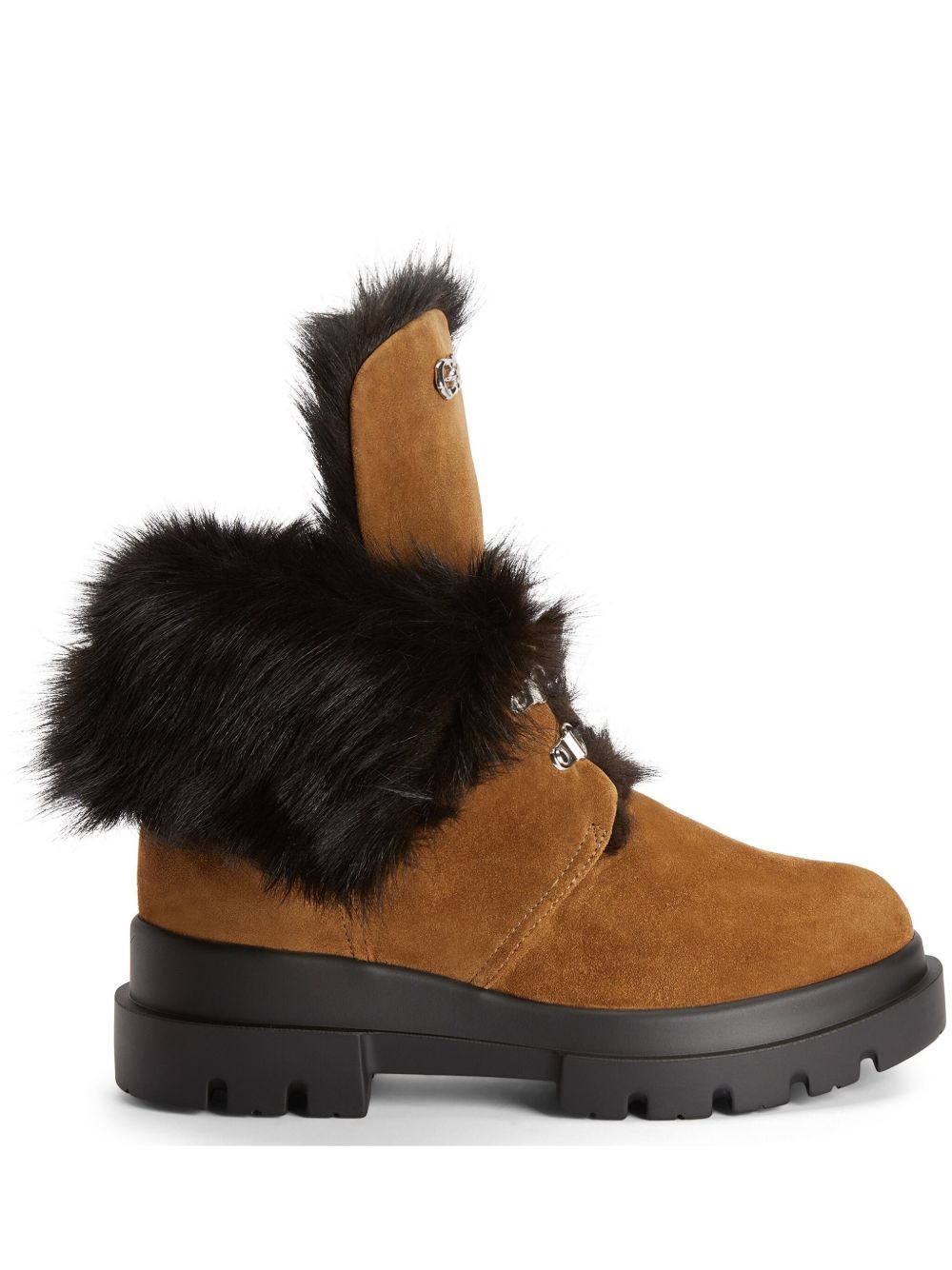 Giuseppe Zanotti Phillis 人造皮草边饰短靴 - 褐色
