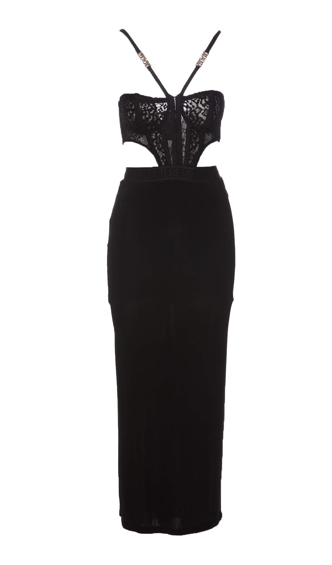 Versace Jeans Couture Lace-detailed Bustier Midi Dress