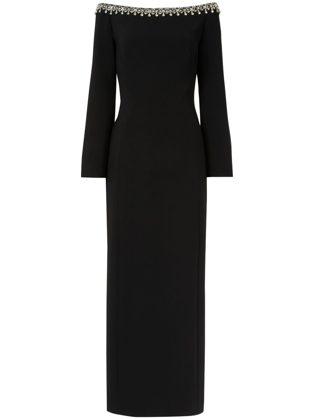 Jenny Packham Lima 晶饰中长连衣裙 - 黑色