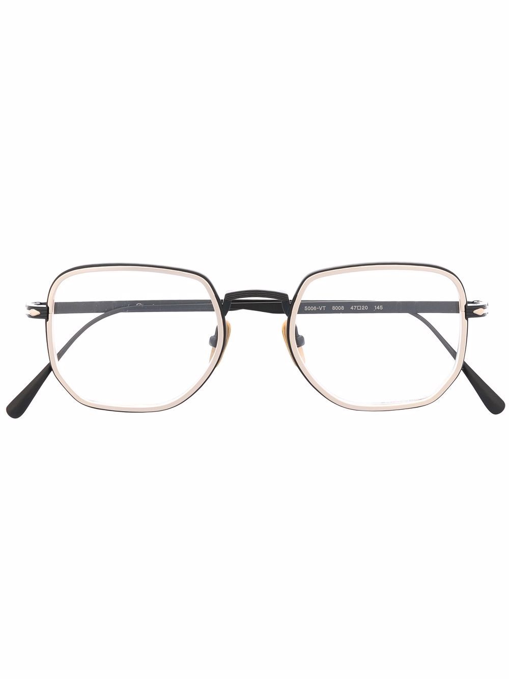 Persol 双色镜框眼镜 - 黑色