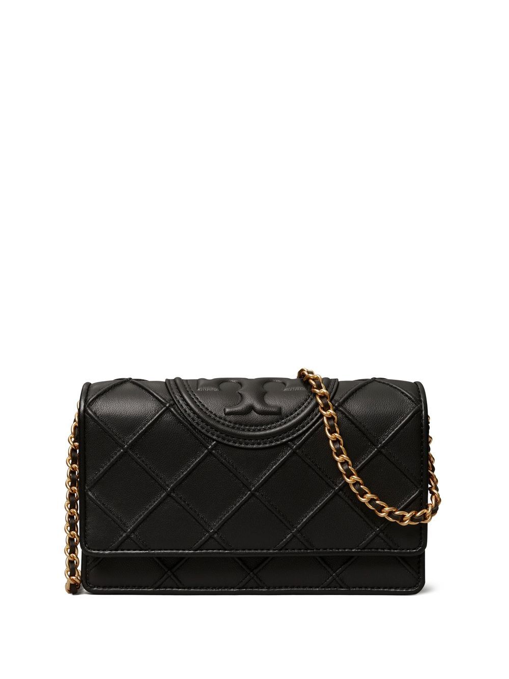 Tory Burch Fleming Soft 搭链钱包 - 黑色
