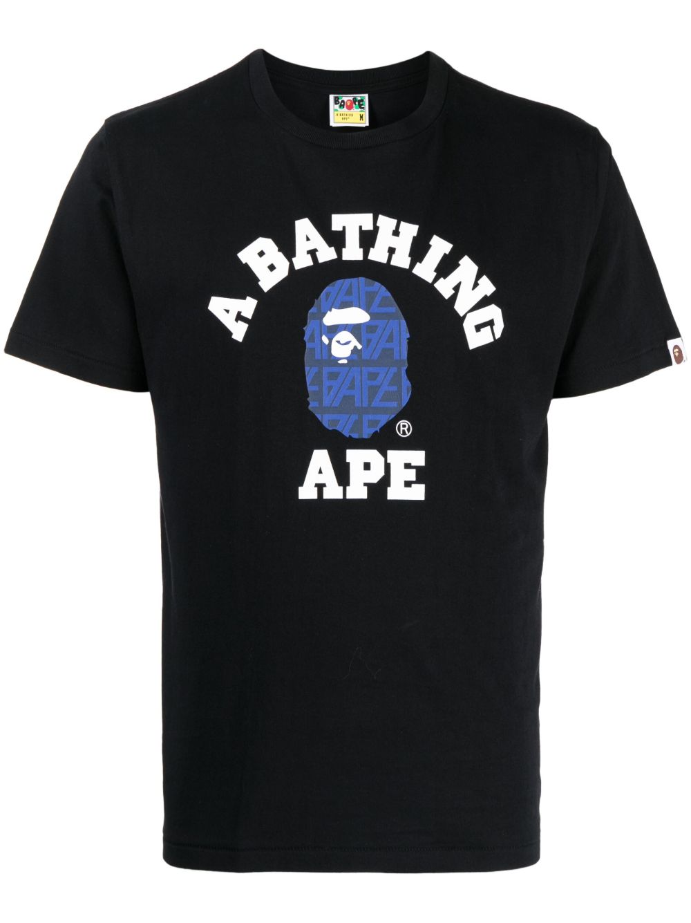 A BATHING APE® 标贴棉T恤 - 黑色