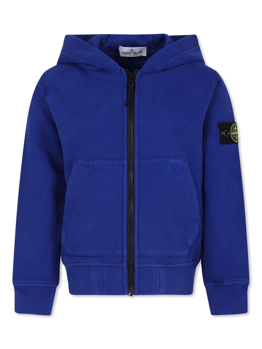 Stone Island Junior 罗盘徽章棉连帽衫 - 蓝色