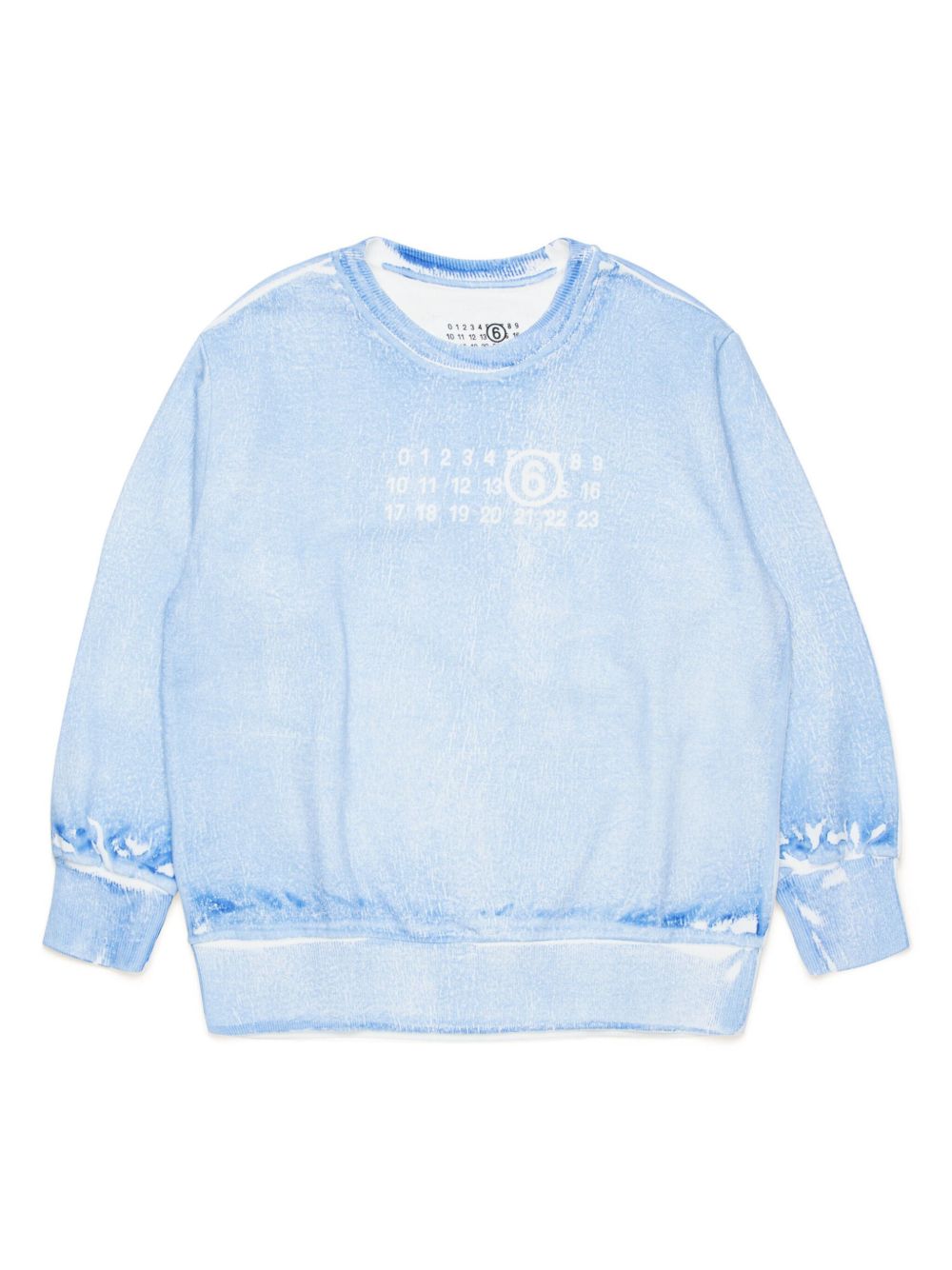 MM6 Maison Margiela Kids 数字印花棉卫衣 - 蓝色