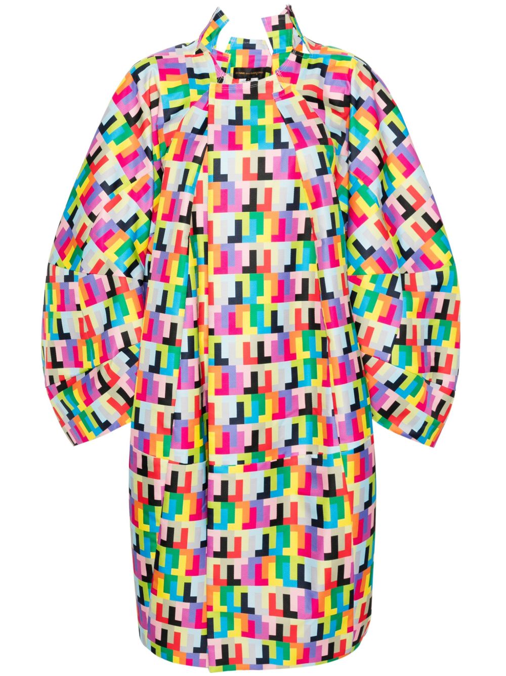 Comme Des Garçons 几何图案超大款外套 - 粉色
