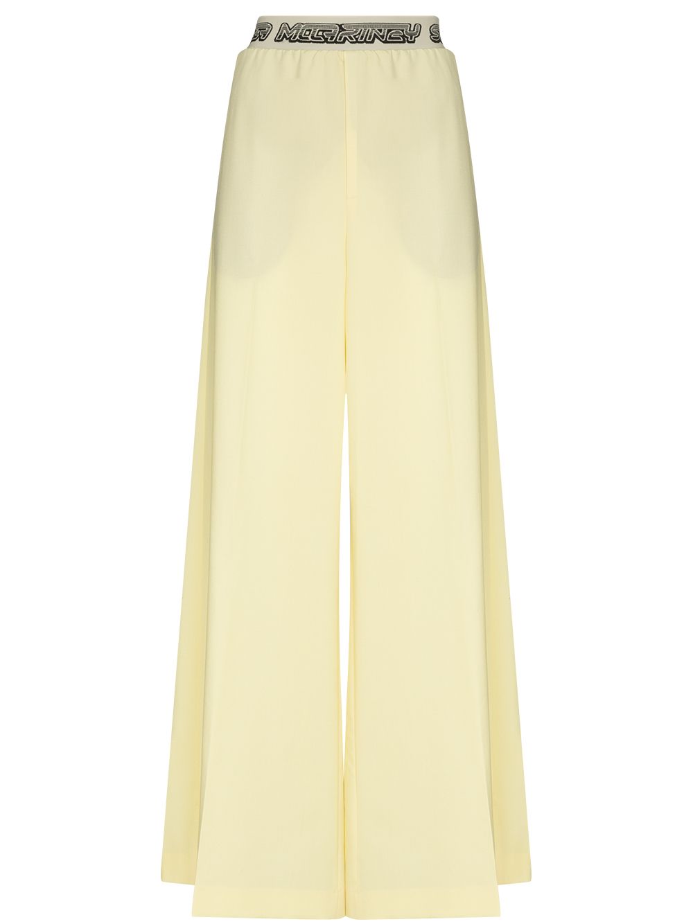 Stella McCartney logo裤腰阔腿裤 - 黄色