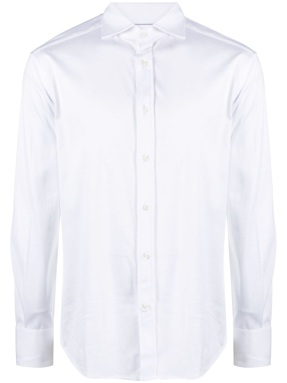 Brunello Cucinelli 宽领棉衬衫 - 白色
