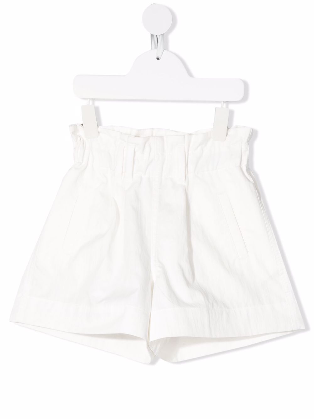 Brunello Cucinelli Kids 松紧喇叭短裤 - 白色