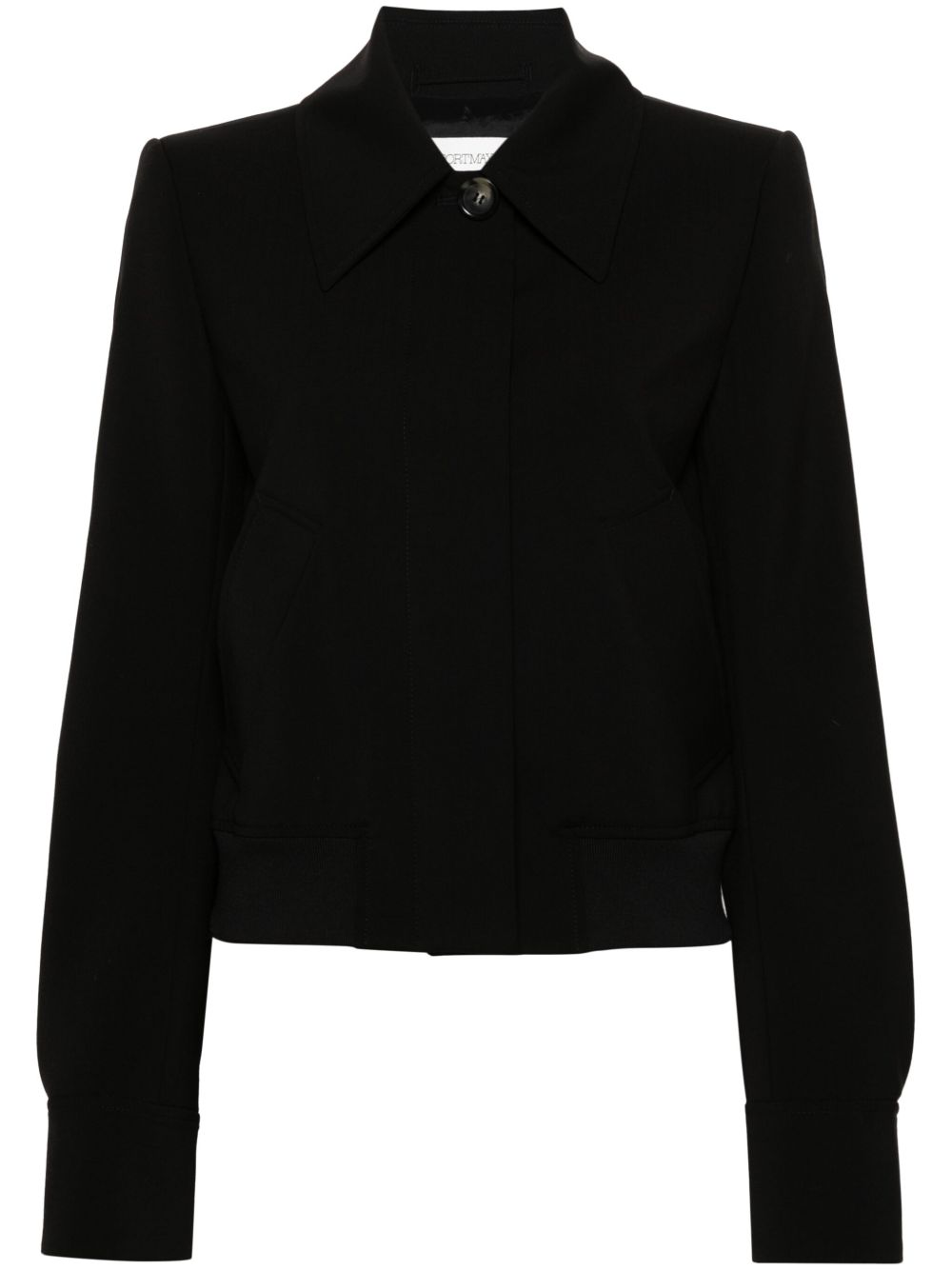 Sportmax straight-point collar wool jacket - 黑色