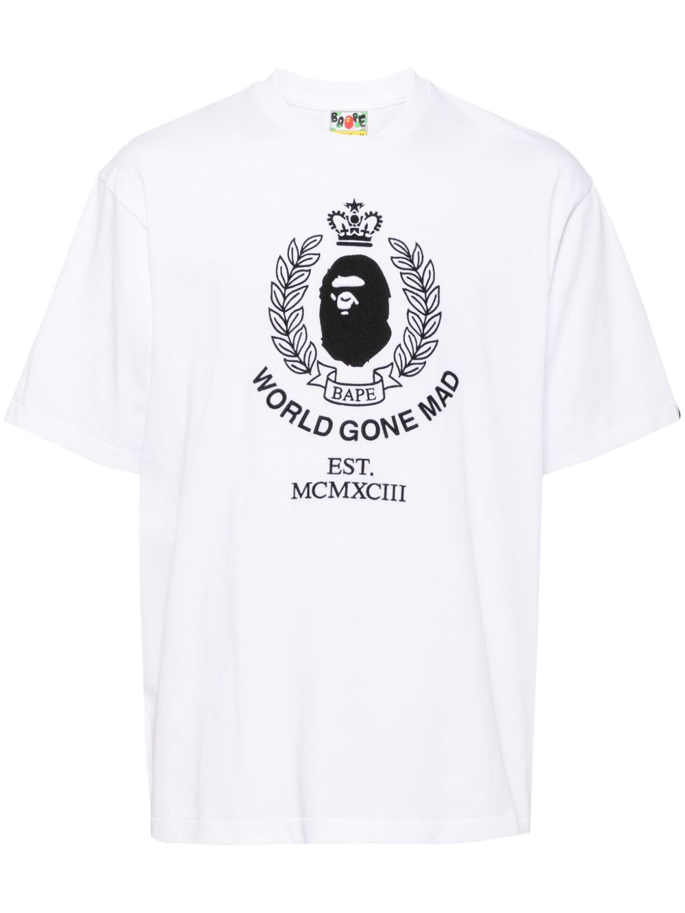 A BATHING APE® 徽章学院风logo宽松T恤 - 白色