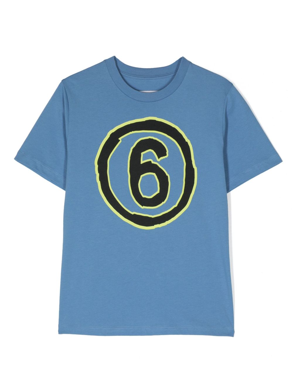 MM6 Maison Margiela Kids logo印花棉T恤 - 蓝色