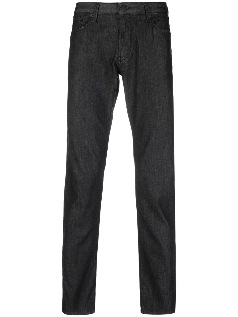 Emporio Armani 中腰修身牛仔裤 - 黑色